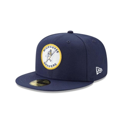 Milwaukee Brewers Gorra | New Era MLB Logo Pack 59fifty Fitted Cap Mexico - Azules